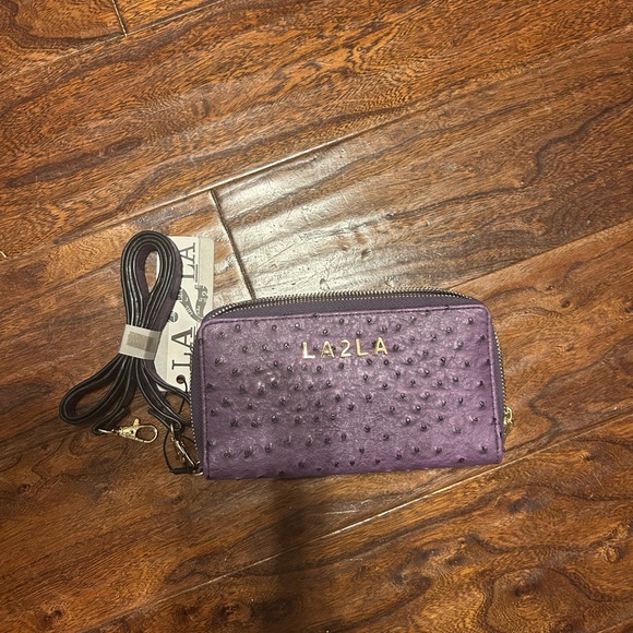 LA2LA Handbags - NWT....Purple Studded casual essential Women's wristlet wallet Y2K